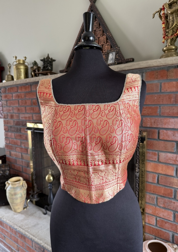 Beige Brocade Blouse